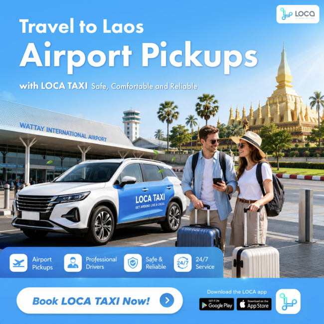 LOCA Taxi airport pickups for travellers arriving in Laos