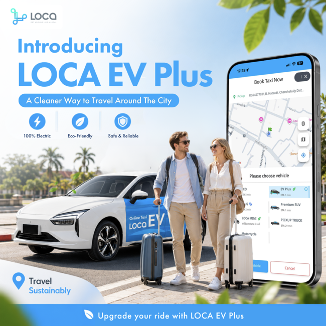 LOCA EV Plus cleaner electric ride option in Laos
