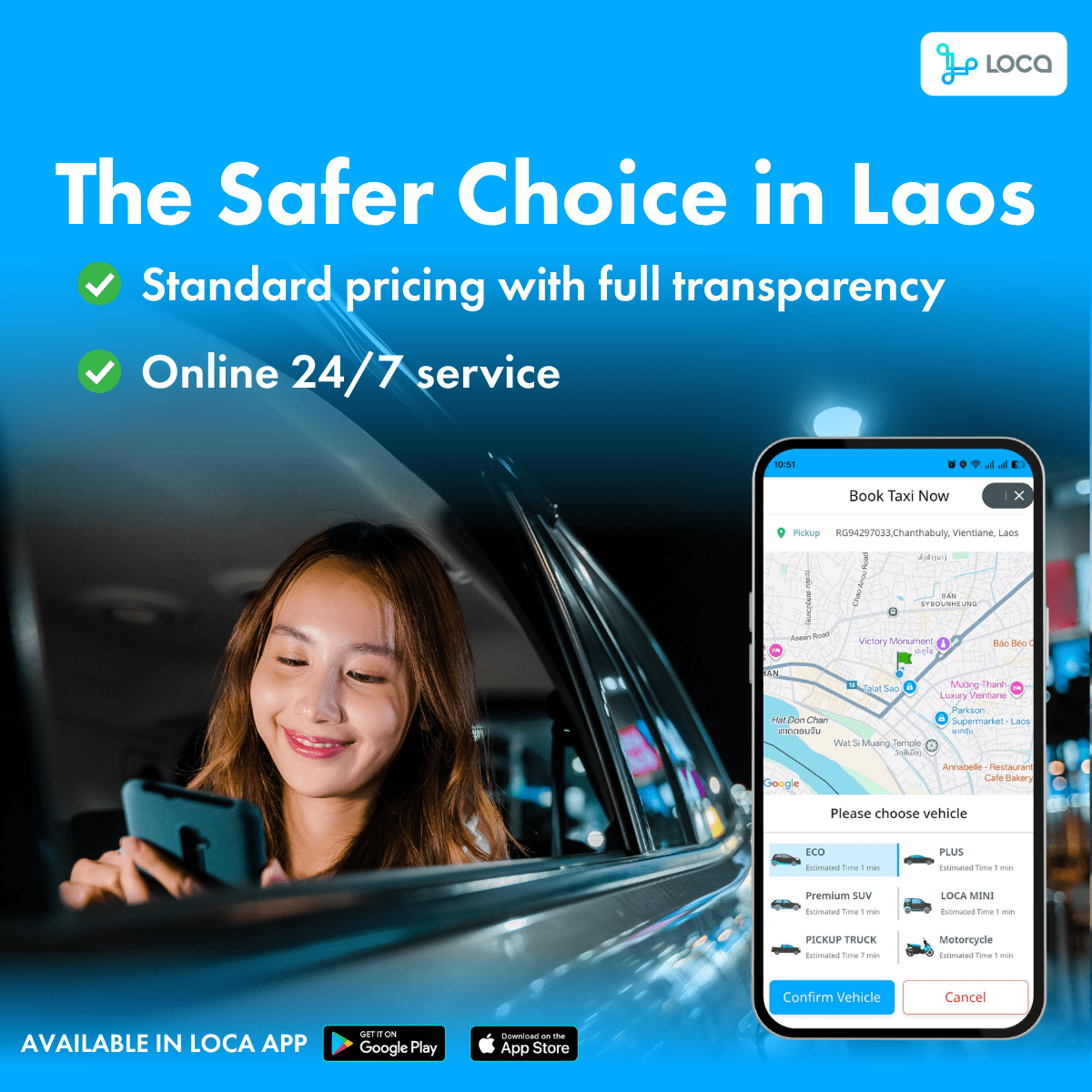 LOCA Taxi safer choice in Laos